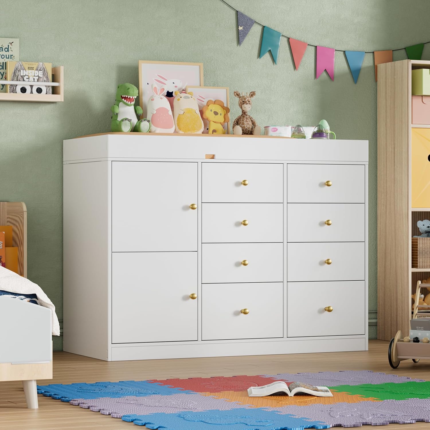 Baby Nursery Dresser - Cômoda Trocador de Fraldas, Cômoda Clássica