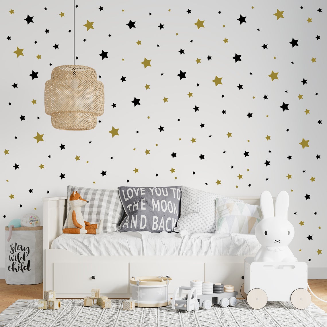 Baby Nursery Stickers - Adesivo de parede estrela dos desenhos
