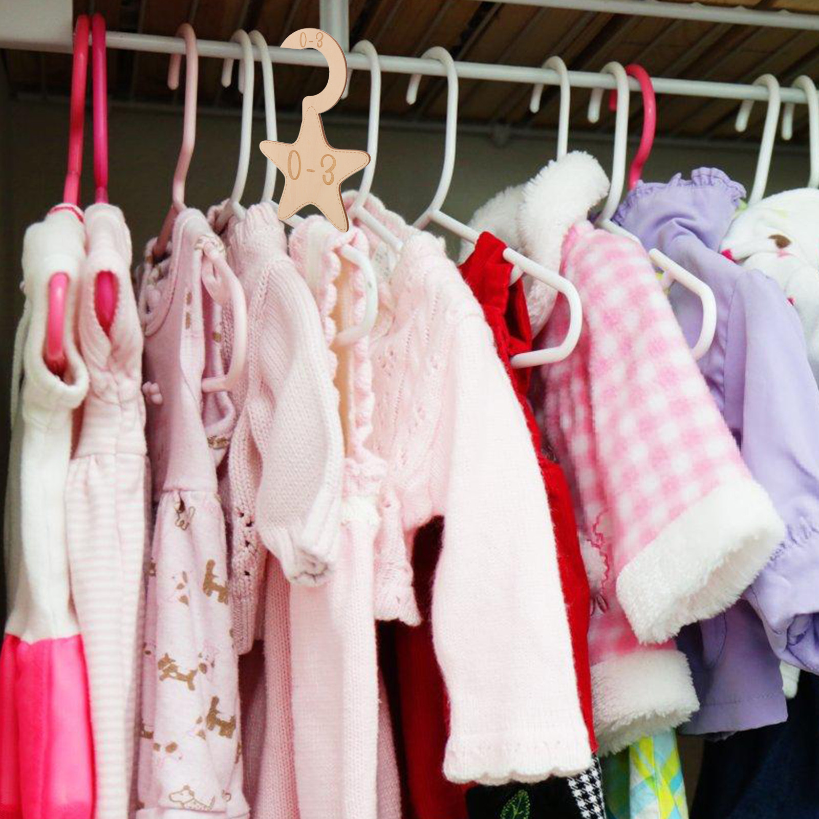 Closet Organizer Baby - Conjunto de 7 Divisórias de Madeira