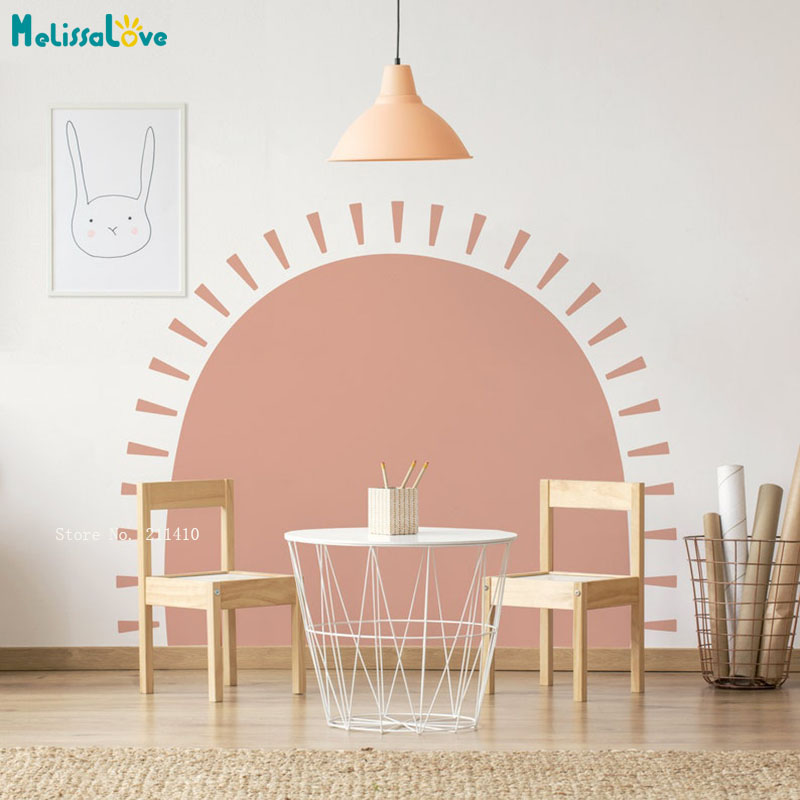 Baby Nursery Stickers - Meia sun boho decalques de parede
