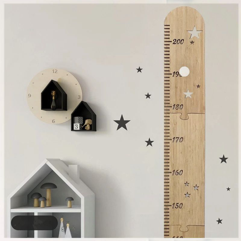 Baby Nursery Stickers - Nordic Wooden Height Gauge for Kids,
