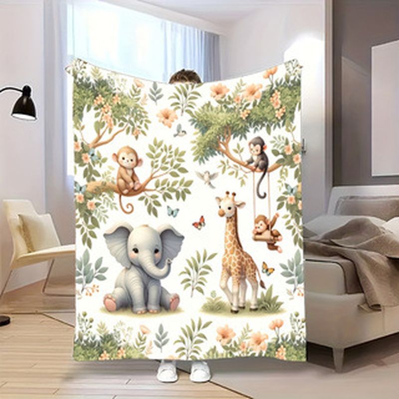 Baby Nursery Jungle - Cobertor de Bebê VIKAMA com Estampa