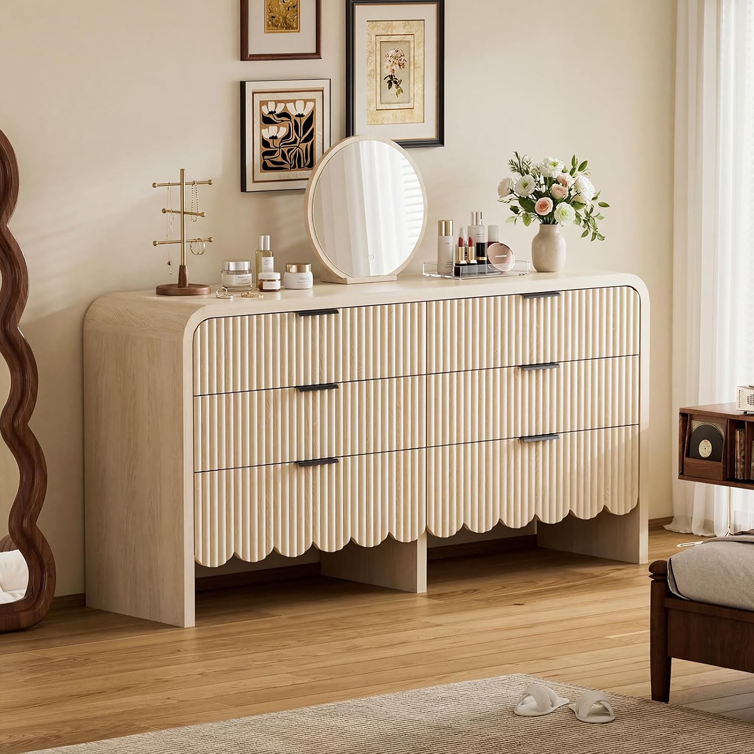 Baby Nursery Dresser - Cômoda de Madeira com 6 Gavetas