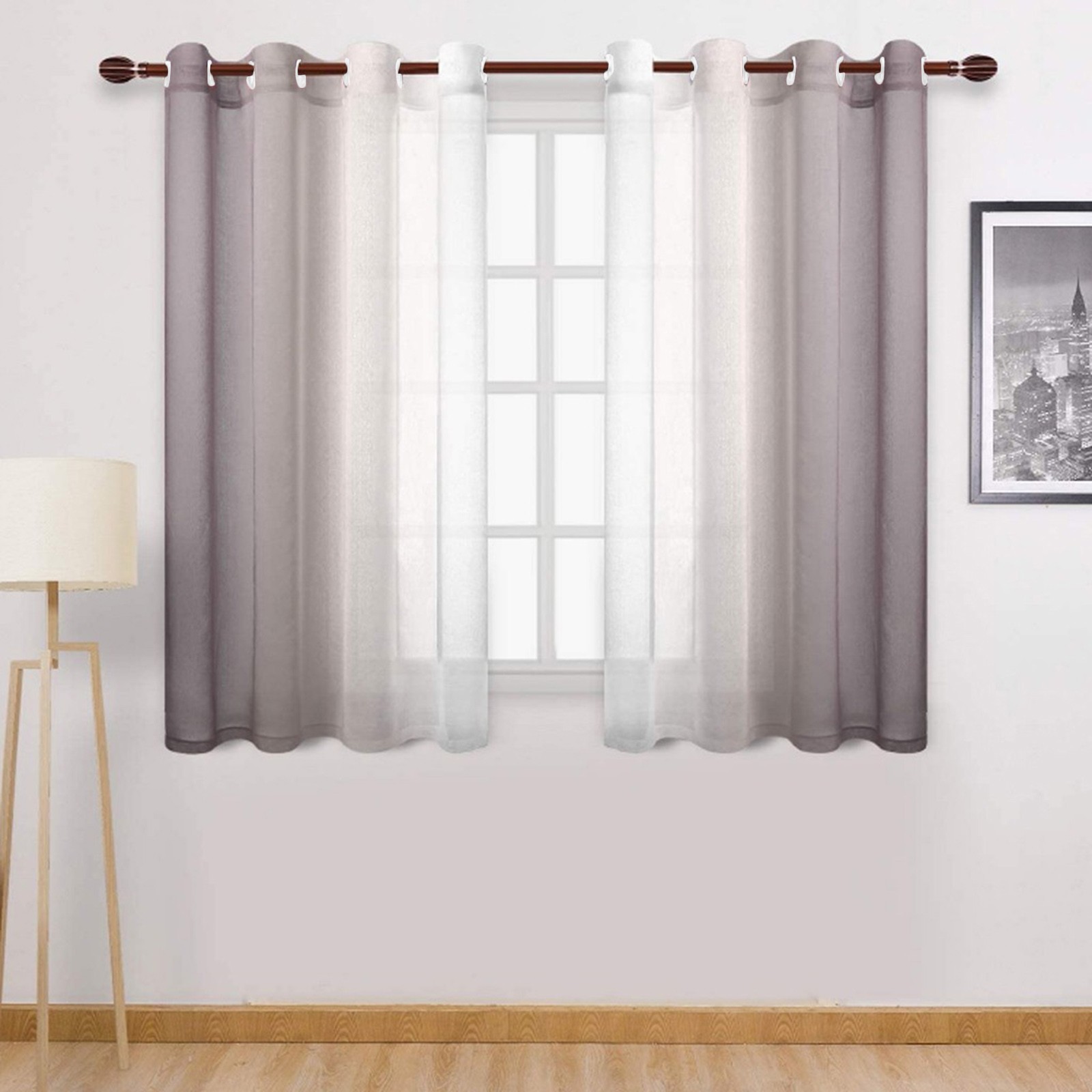 Blackout Curtain Nursery - Gradiente Cortinas Sheer para Sala de