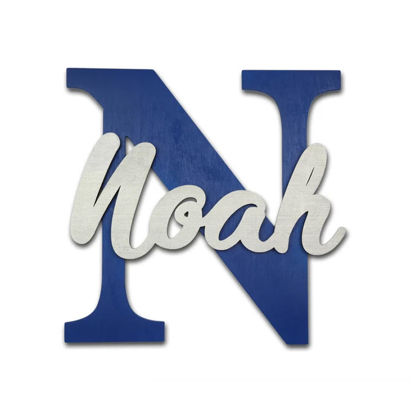 Baby Nursery Name Sign - Letras de madeira, letras de suspensão