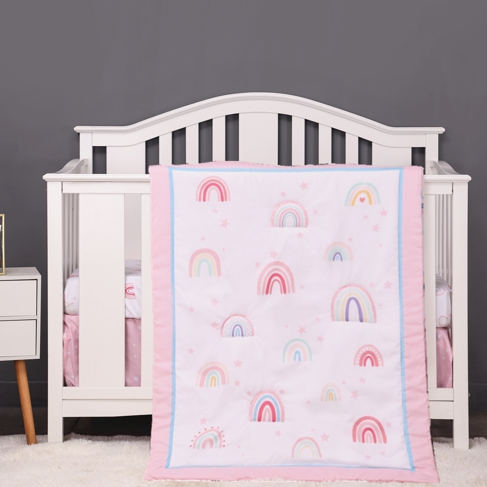 Baby Nursery Bedding Sets - 3 pçs arco-íris bebê infantil berço