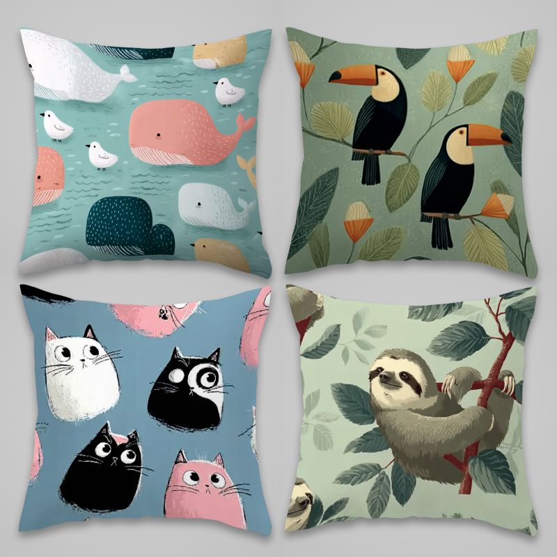 Baby Nursery Bedding Sets - Conjunto de 4 fronhas com estampa