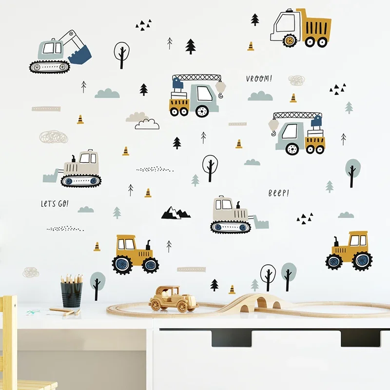 Baby Nursery Stickers - Adesivos de parede de caminhão de