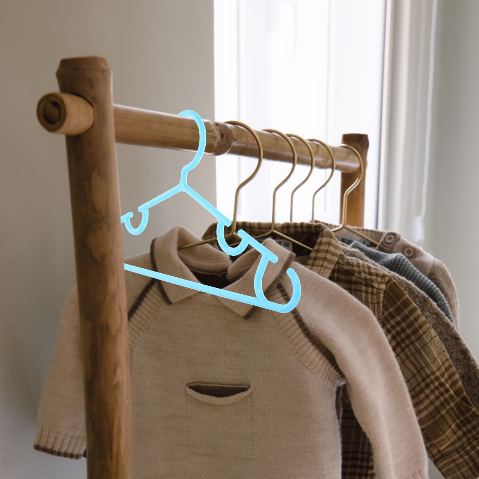 Closet Organizer Baby - 10 Peças Cabides de Plástico Antiderrapantes