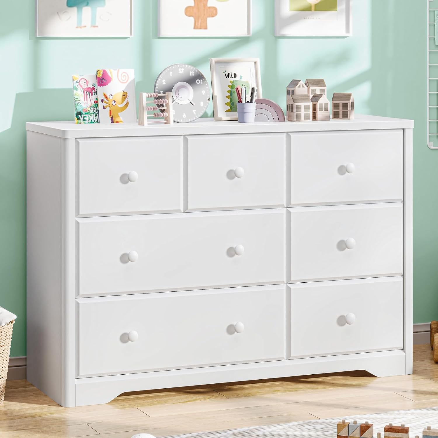 Baby Nursery Dresser - Cômoda com 7 Gavetas para Quarto