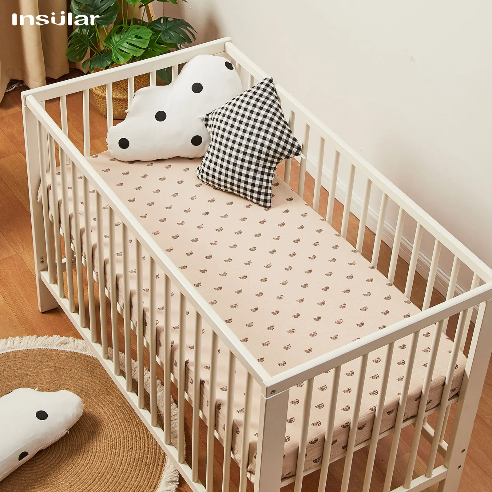 Baby Nursery Bedding Sets - Lençóis de berço macios, 130*70cm, capas