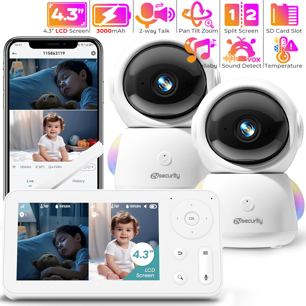 Baby Nursery Equipment - Monitor de bebê 2K com 2