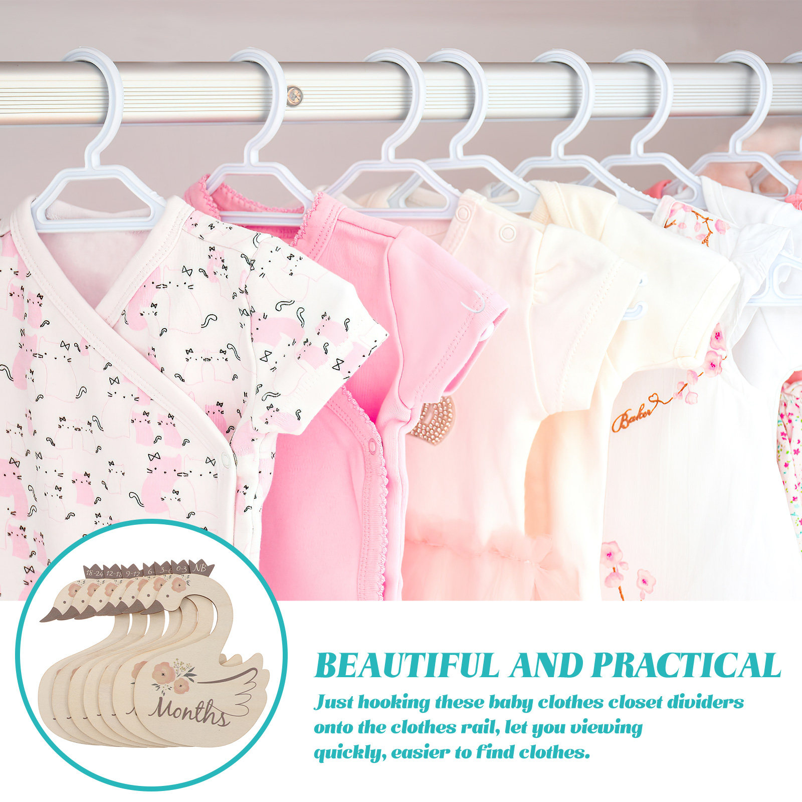 7 Peças Divisores de Tamanho p - Closet Organizer Baby avaliação e preço
