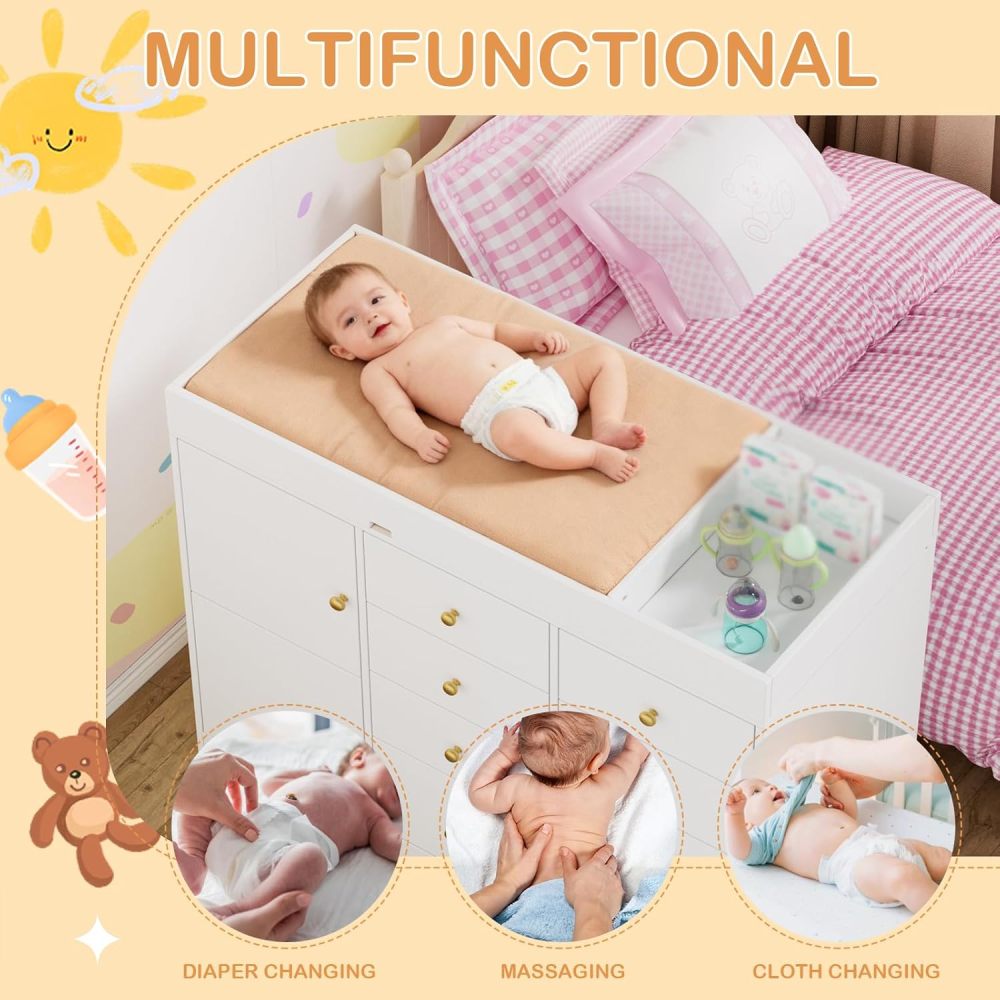 Cômoda Clássica para Bebês com - Baby Nursery Dresser avaliação e preço