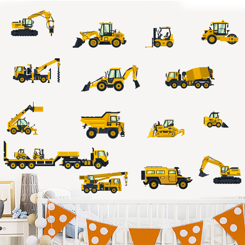 Escavadeira dos desenhos anima - Baby Nursery Stickers avaliação e preço