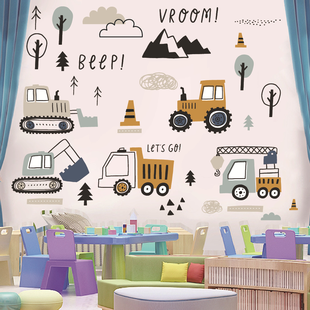 Escavadeira dos desenhos anima - Baby Nursery Stickers avaliação e preço