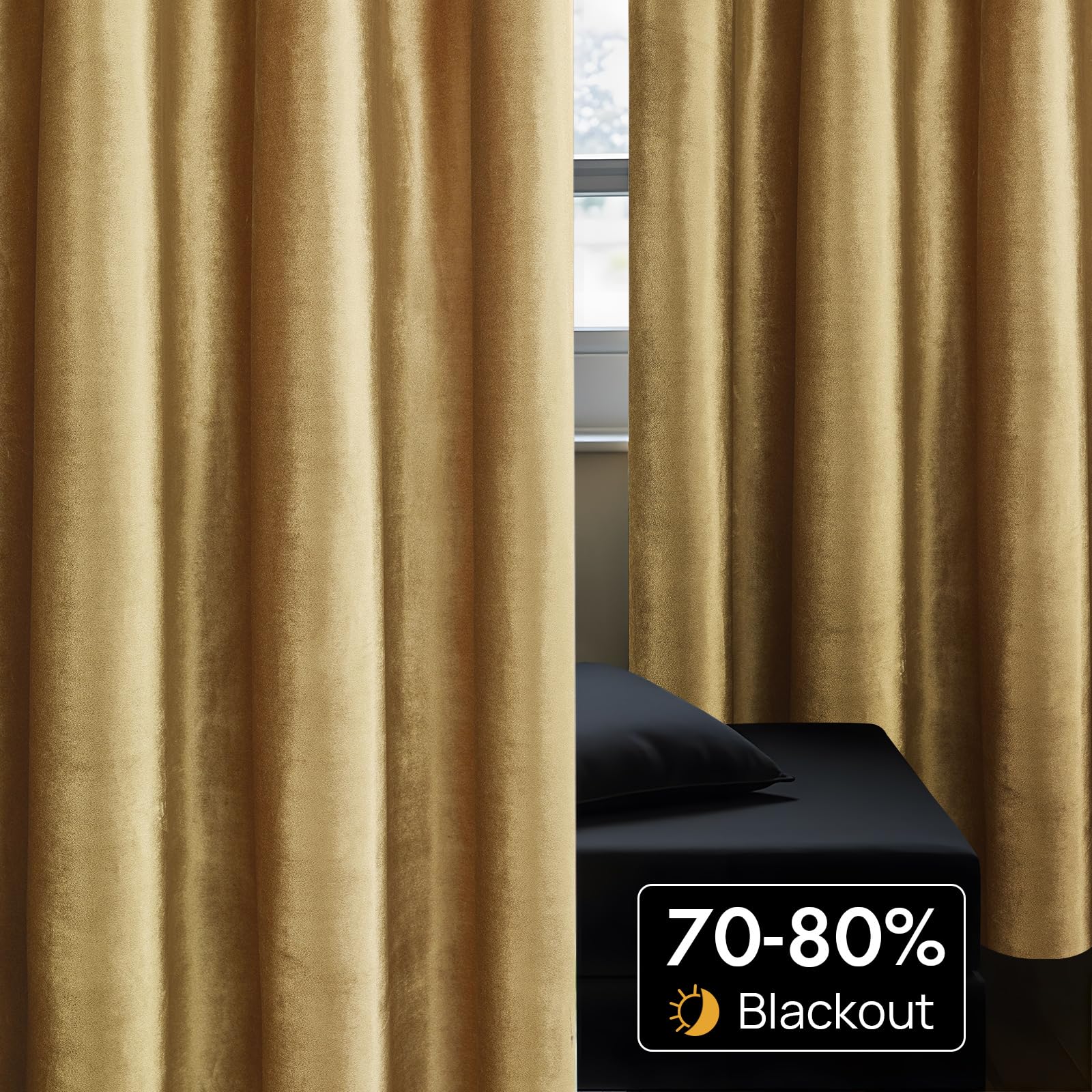 Cortinas de veludo douradas pa - Blackout Curtain Nursery avaliação e preço