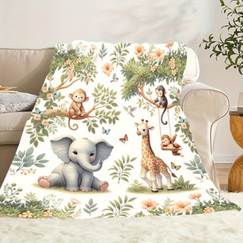 Cobertor de Bebê VIKAMA com Es - Baby Nursery Jungle avaliação e preço