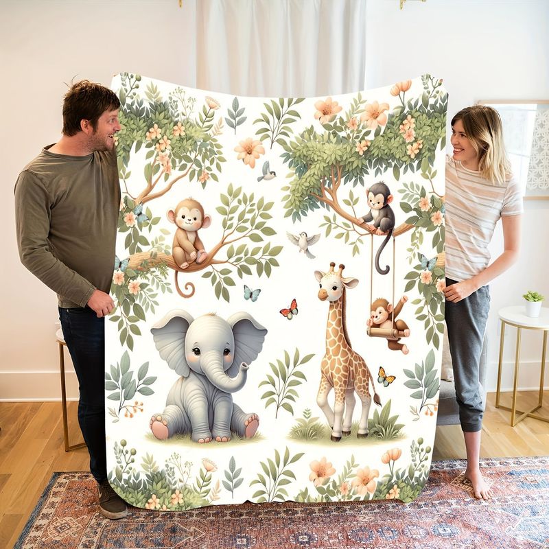 Cobertor de Bebê VIKAMA com Es - Baby Nursery Jungle avaliação e preço