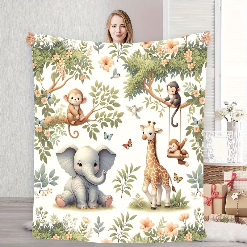 Cobertor de Bebê VIKAMA com Es - Baby Nursery Jungle avaliação e preço