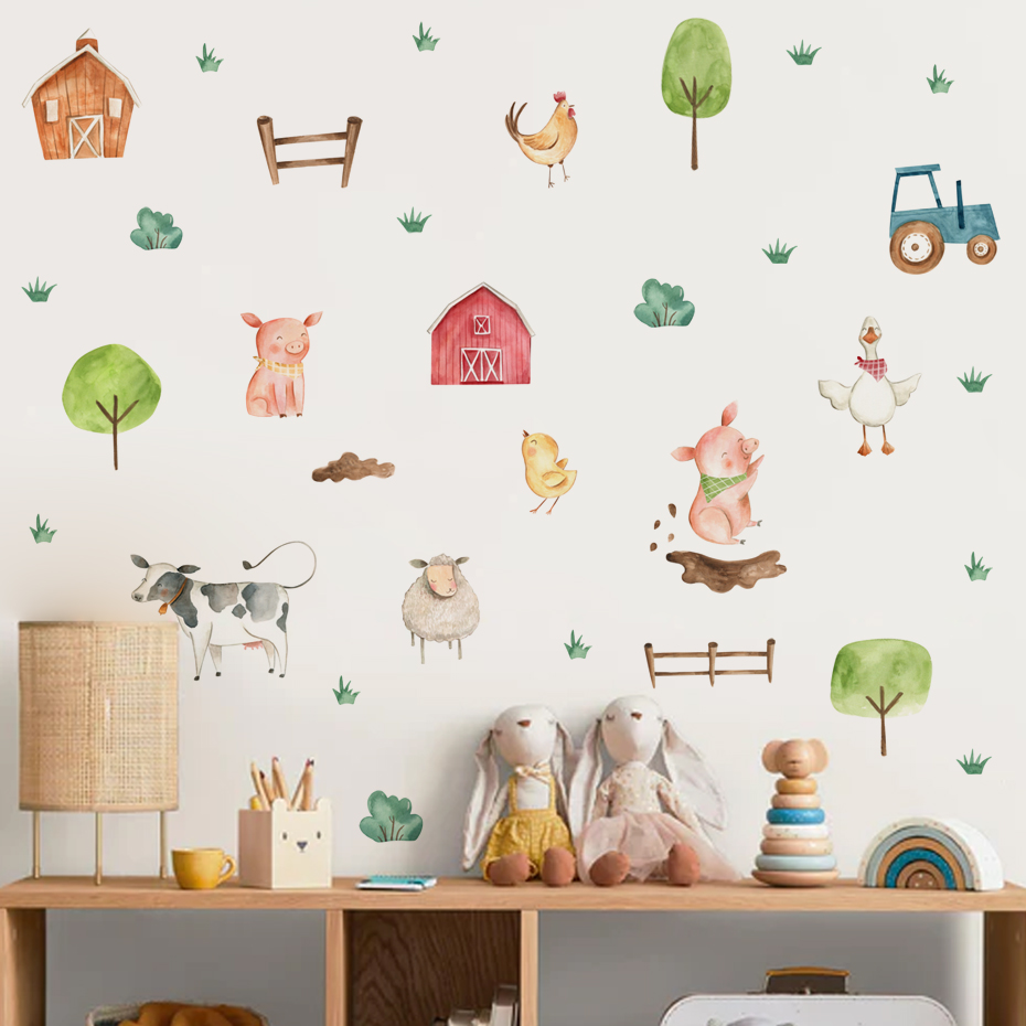 Boho aquarela bonito animais d - Baby Nursery Stickers avaliação e preço