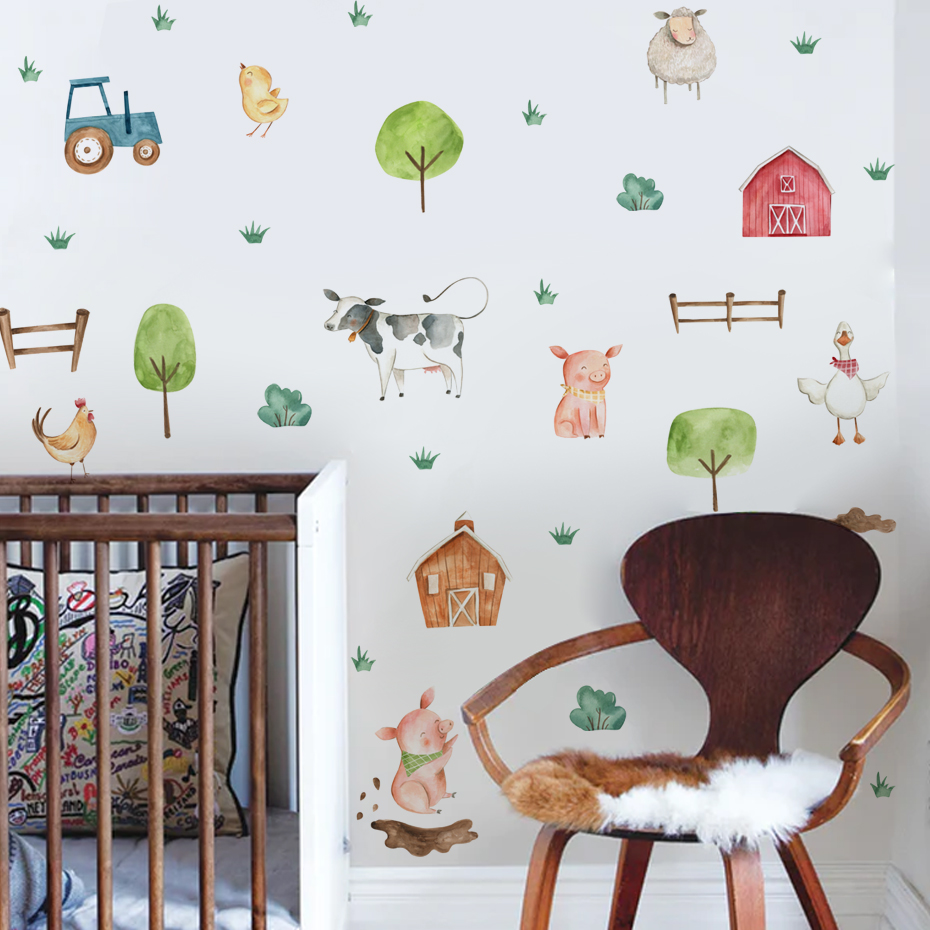 Boho aquarela bonito animais d - Baby Nursery Stickers avaliação e preço