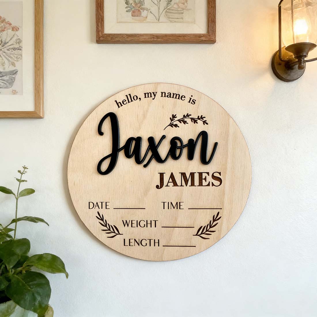 1 Placa de Madeira Personaliza - Baby Nursery Name Sign avaliação e preço