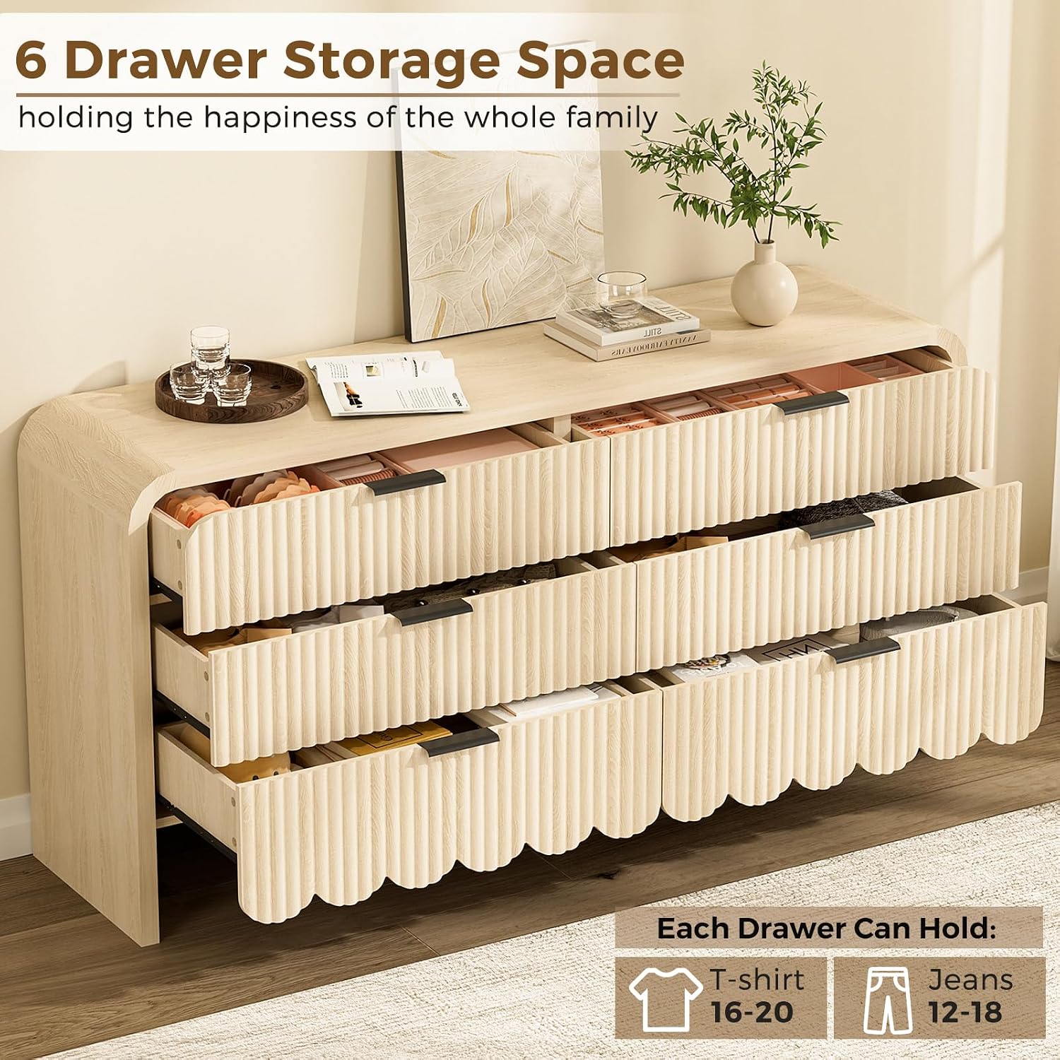 Cômoda de Madeira com 6 Gaveta - Baby Nursery Dresser avaliação e preço