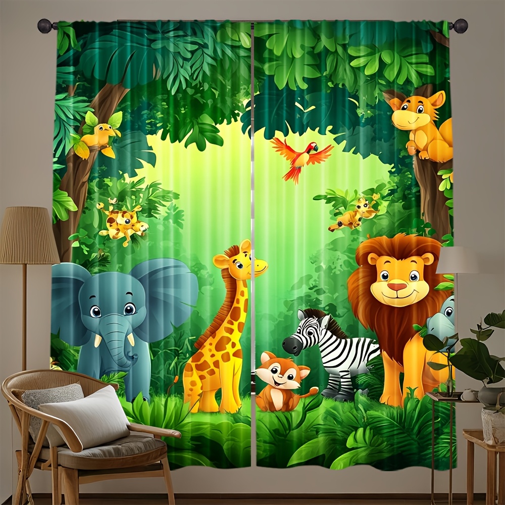 2 Cortinas de Animais em Estil - Baby Nursery Jungle avaliação e preço
