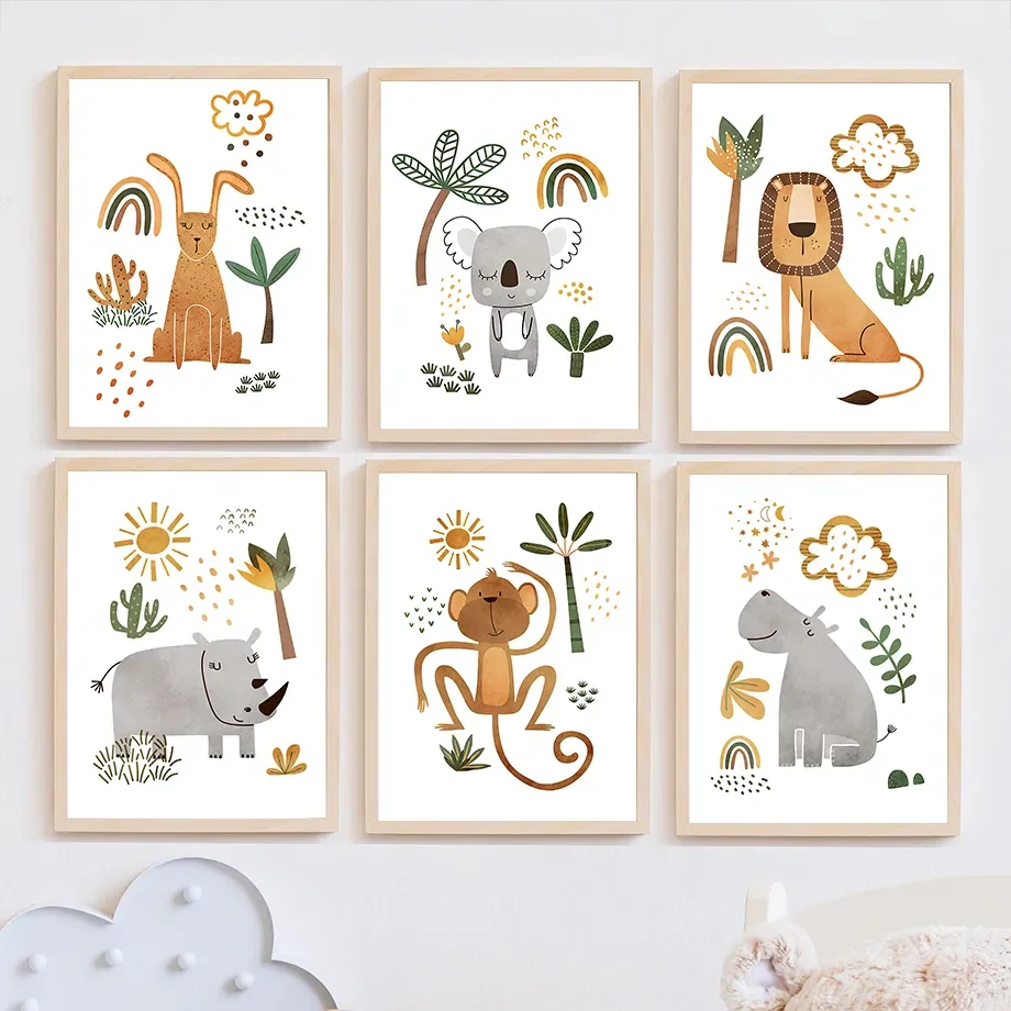 Arte de parede para quarto inf - Baby Nursery Jungle avaliação e preço