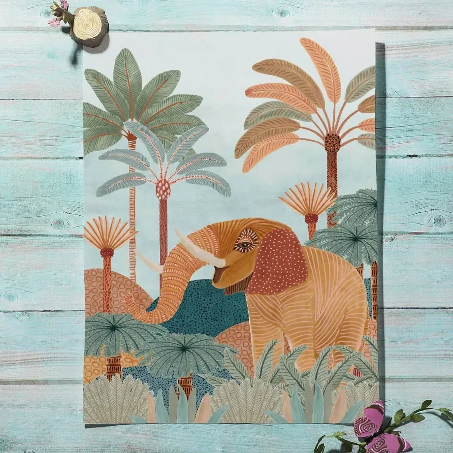 Pôster de Pintura em Tela com  - Baby Nursery Jungle avaliação e preço