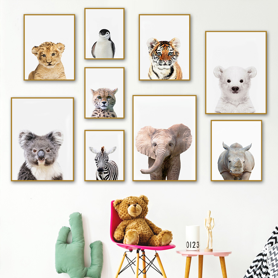 1 peça de pintura em tela sem  - Baby Nursery Jungle avaliação e preço