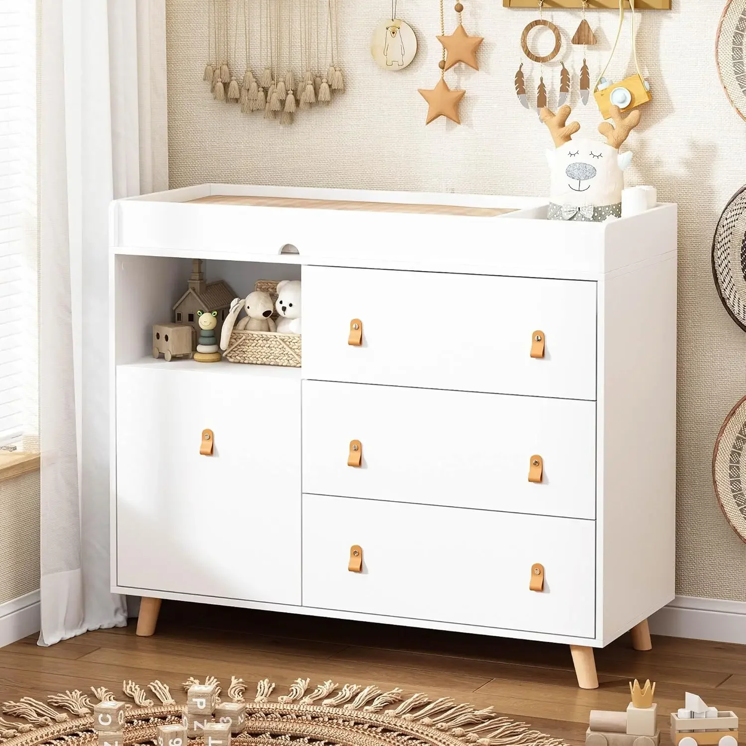 Cômoda para Bebê com Mesa Troc - Baby Nursery Dresser avaliação e preço