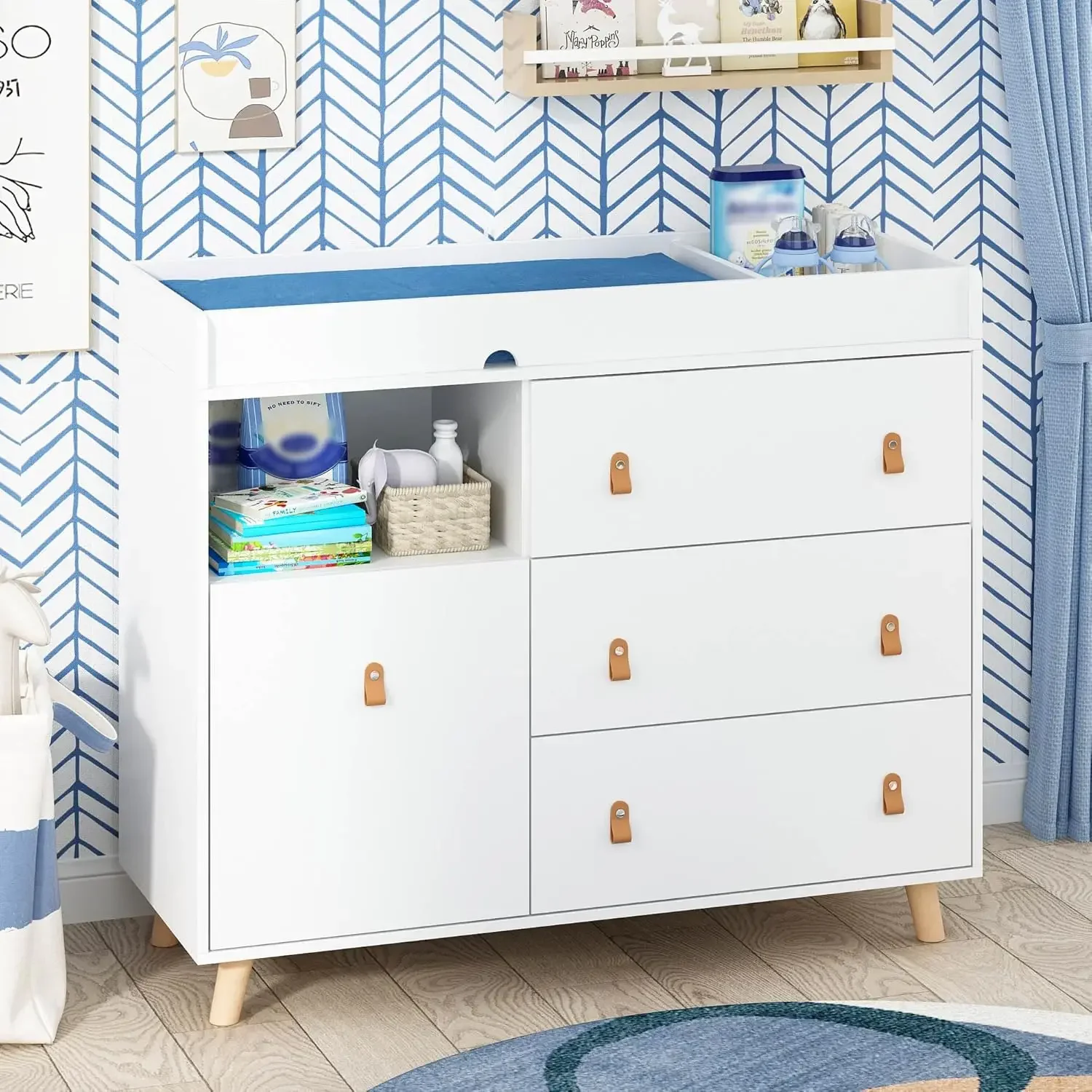Cômoda para Bebê com Mesa Troc - Baby Nursery Dresser avaliação e preço