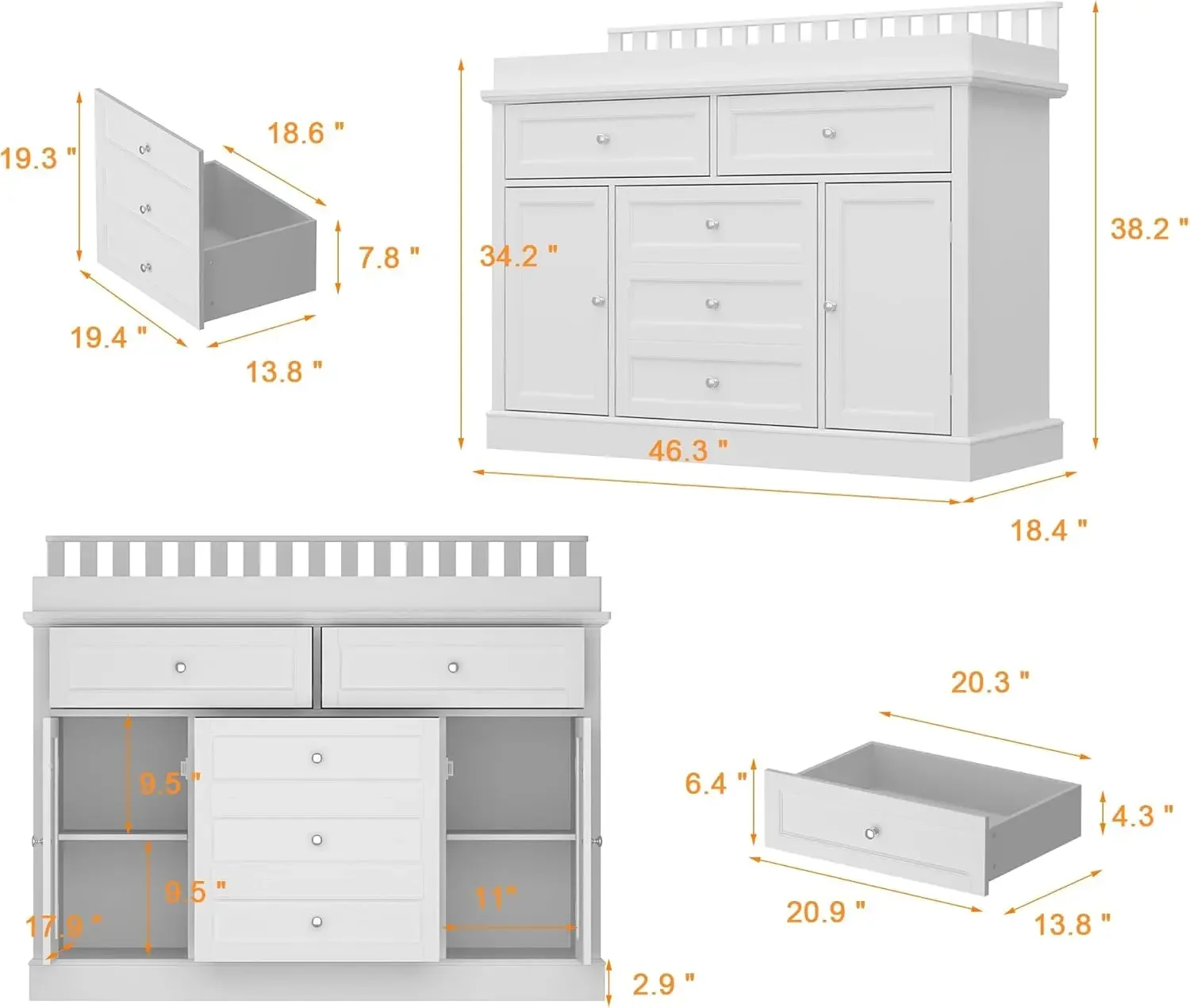 Cômoda para Bebê 46 com Trocad - Baby Nursery Dresser avaliação e preço