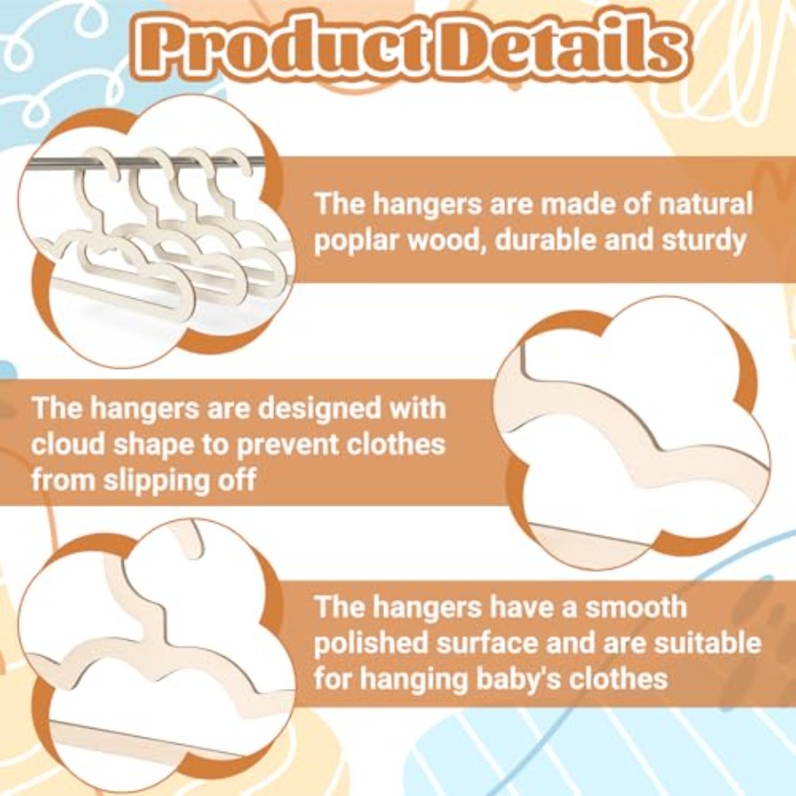 10 Cabides de Madeira para Arm - Closet Organizer Baby avaliação e preço